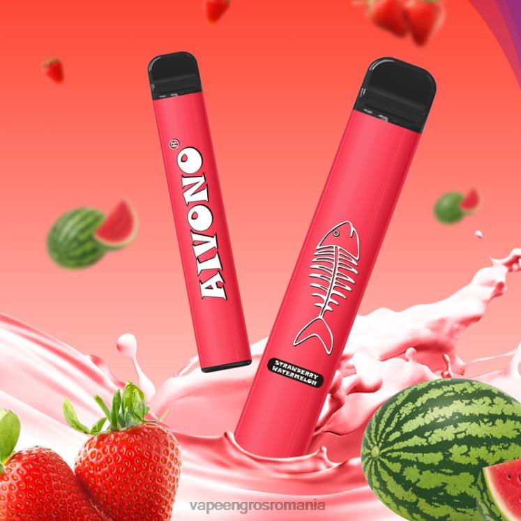 Aivono AIM FISHBONE 600 pepene verde căpșuni - XZ8VB282 Puff Vape En Gros