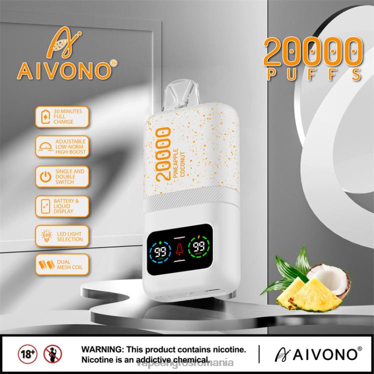 Aivono AIM magic 20000 gheață de cocos cu ananas - XZ8VB76 Țigară Electronică Preț