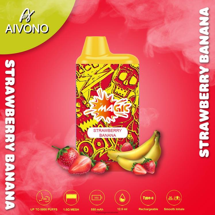 Aivono AIM MAGIC 5800 țigară cutie de gură banană căpșuni - XZ8VB93 Țigară Electronică Vaporesso