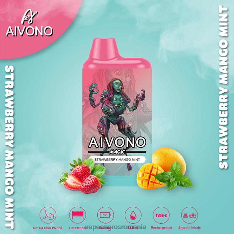 Aivono AIM MAGIC 5800 țigară cutie de gură căpșuni mango mentă - XZ8VB97 Vape En-Gros Romania