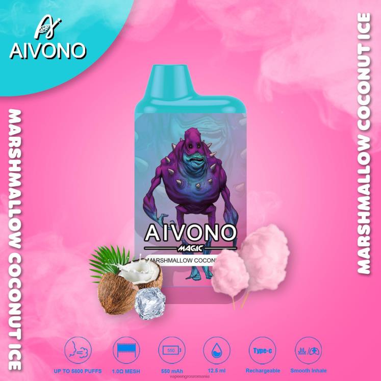 Aivono AIM MAGIC 5800 țigară cutie de gură gheață de nucă de cocos marshmallow - XZ8VB95 Țigară Electronică Cu Încărcător