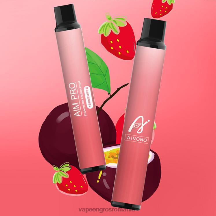 Aivono AIM PRO 1500 fructul pasiunii de căpșuni - XZ8VB162 Puff Vape En Gros