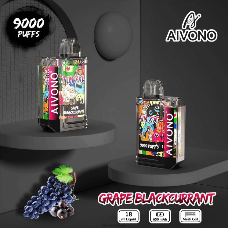 Aivono AIM XXL 9000 autocolant gura transparent coacaze negre de struguri - XZ8VB56 Vape Romania Shop