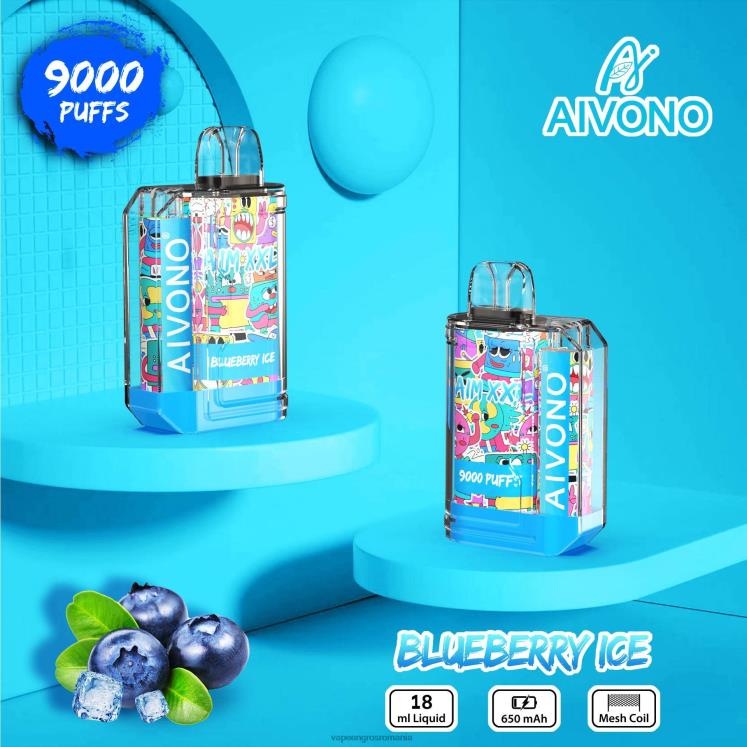 Aivono AIM XXL 9000 autocolant gura transparent gheata de afine - XZ8VB50 Puff Vape En Gros