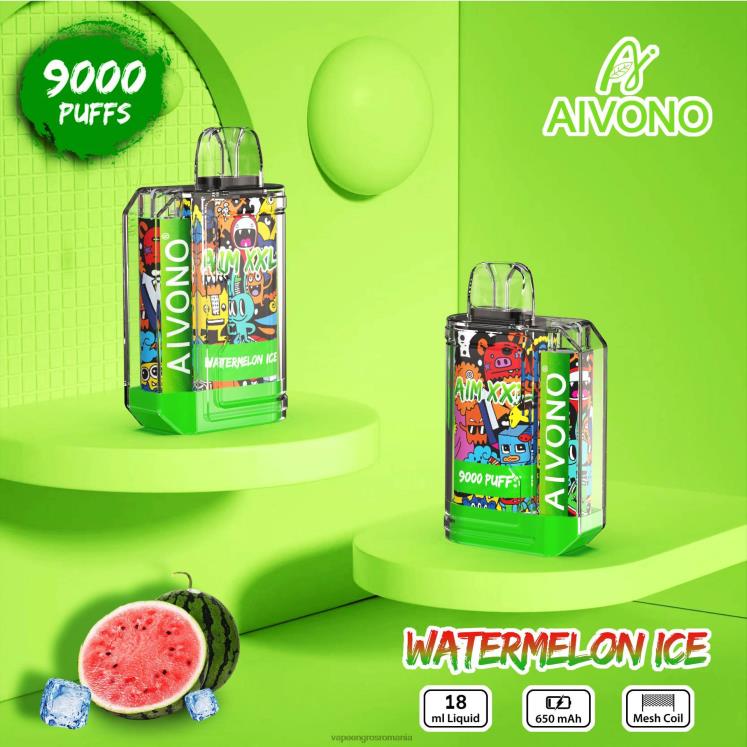 Aivono AIM XXL 9000 autocolant gura transparent gheata de pepene verde - XZ8VB48 Vape Romania Shop