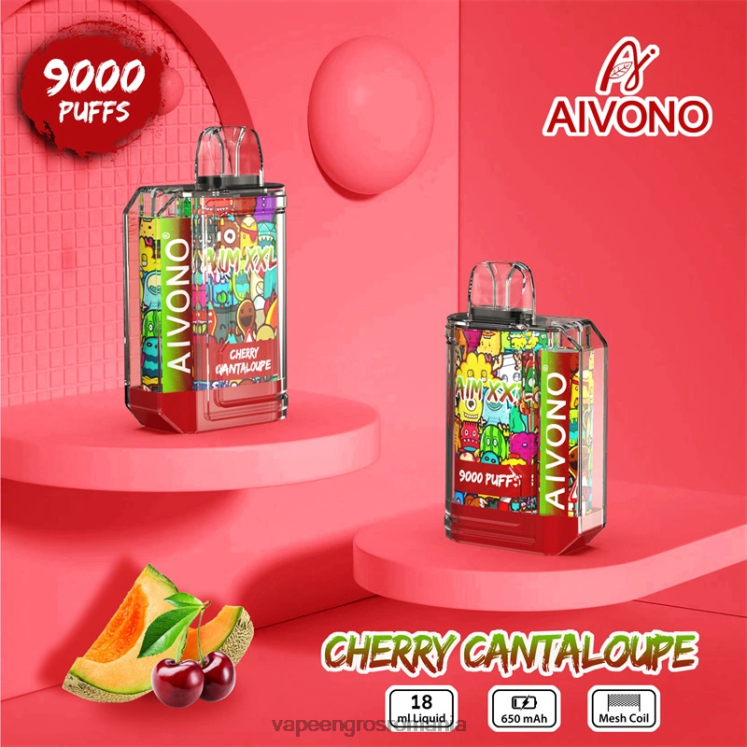 Aivono AIM XXL 9000 autocolant gura transparent pepene galben cireș - XZ8VB57 Vape En-Gros Romania
