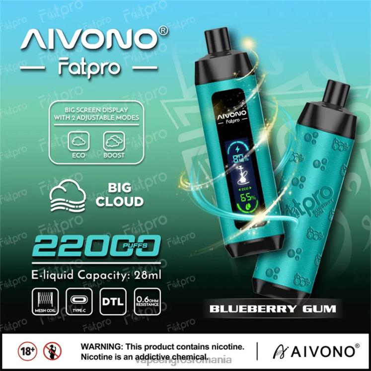 Aivono Fatpro 22000 gumă de afine - XZ8VB9 Vape En-Gros Romania