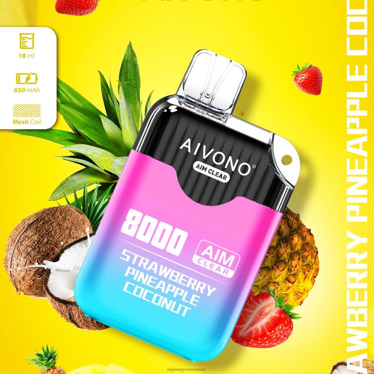 Aivono AIM CLEAR 8000 capsuni ananas nuca de cocos - XZ8VB207 Țigară Electronică Cu Încărcător