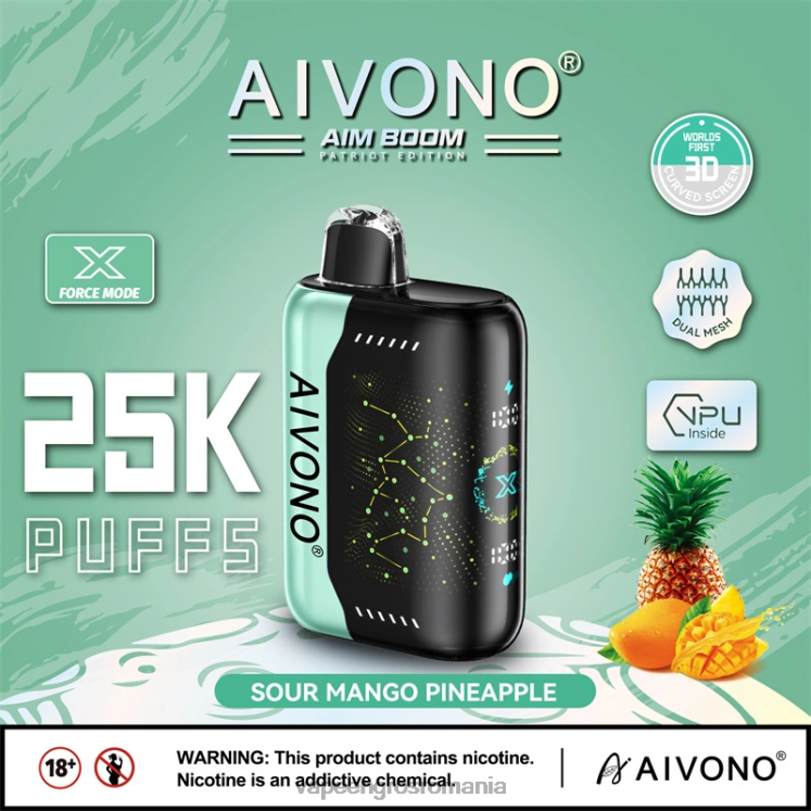 Aivono AIM BOOM 25000 ananas mango acru - XZ8VB351 Țigară Electronică Cu Încărcător