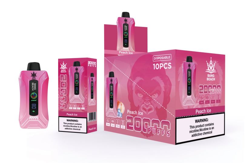 Bang Beach 20.000 de pufuri vape ecran inteligent F6Z6V9 - Puff Vape En Gros gheata de piersici