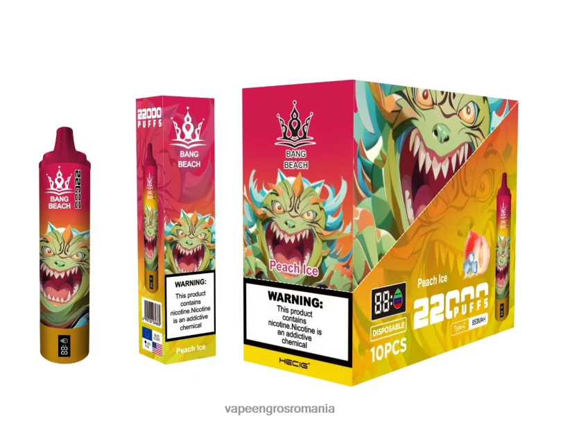 Bang Beach Ecran inteligent de 22000 puf F6Z6V16 - Puff Vape En Gros gheata de piersici