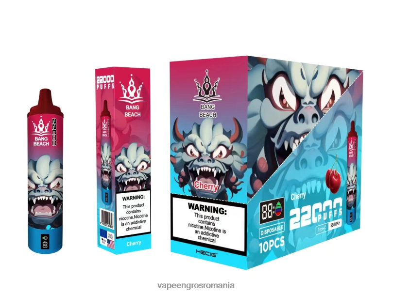 Bang Beach Ecran inteligent de 22000 puf F6Z6V17 - Vape Angro cireașă