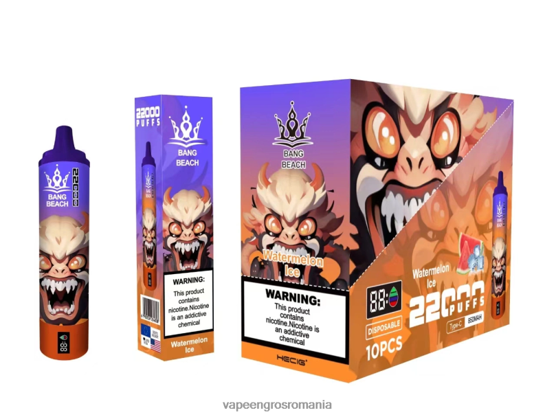 Bang Beach Ecran inteligent de 22000 puf F6Z6V22 - Vape En-Gros Romania gheata de pepene verde