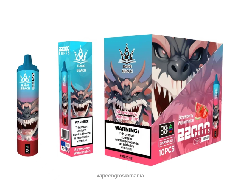 Bang Beach Ecran inteligent de 22000 puf F6Z6V23 - Puff Vape En Gros pepene verde căpșuni