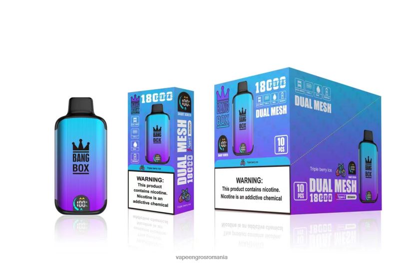 Bang Box 18000 pufuri F6Z6V95 - Țigară Electronică Cu Încărcător gheață cu fructe de pădure triple