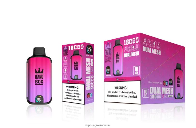Bang Box 18000 pufuri F6Z6V98 - Vape Angro gheață de zmeură acru
