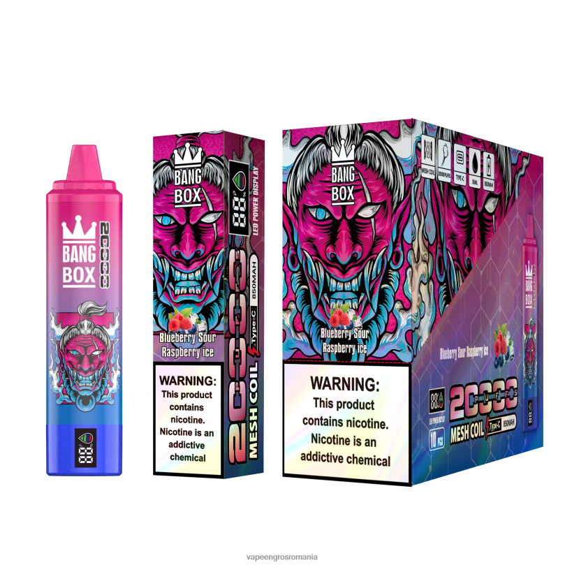 Bang Box 20000 F6Z6V55 - Țigară Electronică Vaporesso gheață de afine cu zmeură