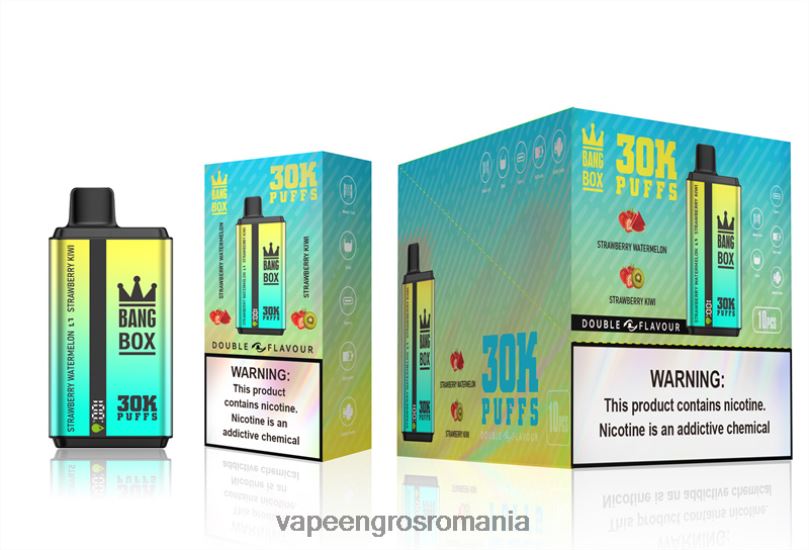 Bang Box 30000 de pufuri cu arome duble F6Z6V64 - Țigară Electronică Preț pepene verde cu căpșuni și kiwi cu căpșuni