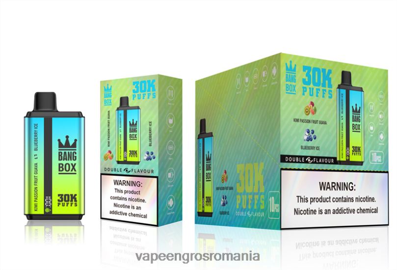 Bang Box 30000 de pufuri cu arome duble F6Z6V65 - Țigară Electronică Vaporesso kiwi fructul pasiunii guava și gheață cu afine