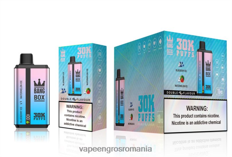 Bang Box 30000 de pufuri cu arome duble F6Z6V69 - Puff Vape En Gros gheață de afine și gheață de pepene verde