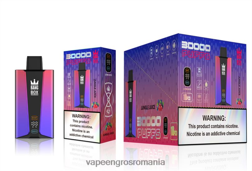 Bang Box Ecran inteligent cu 30000 de pufături F6Z6V78 - Țigară Electronică Preț suc de junglă