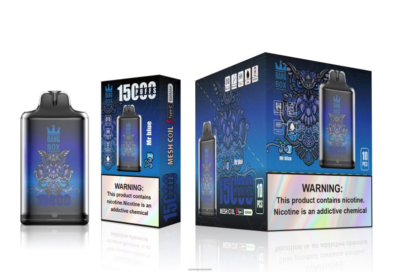 Bang Box s1-15000 pufuri F6Z6V109 - Țigară Electronică Cu Încărcător domnule albastru