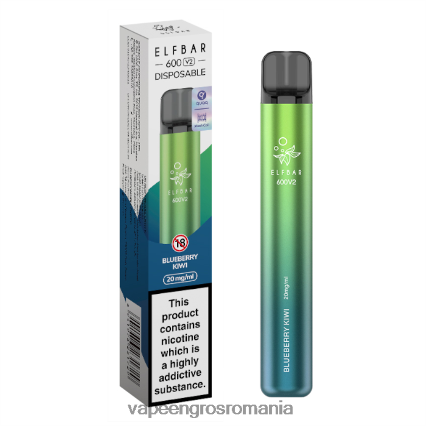 Țigară Electronică Cu Lichid kiwi cu afine N48BL276 ELFBAR 600V2 20 mg