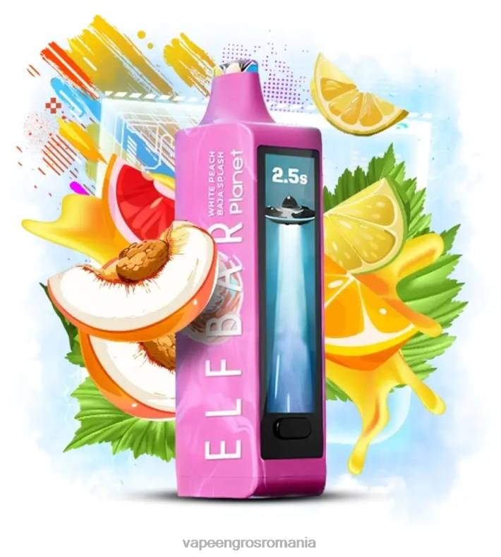 Elf Bar Planet 25000 - T48V020 stropire de baja de piersici albe Țigară Electronică Preț