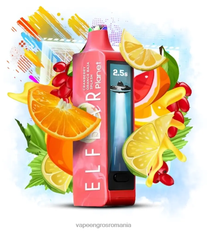 Elf Bar Planet 25000 - T48V030 merișor portocală baja splash Țigară Electronică Cu Lichid