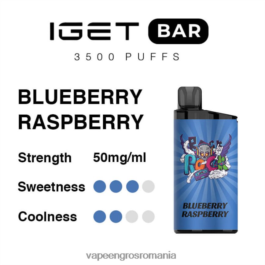 Puff Vape En Gros afine zmeura N48BL92 IGET BAR 3500 5% nicotină