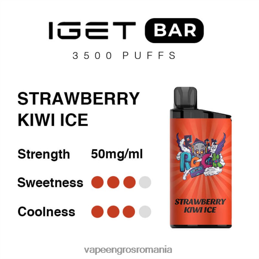 Romania Vape Distributor gheață de kiwi cu căpșuni N48BL90 IGET BAR 3500 5% nicotină