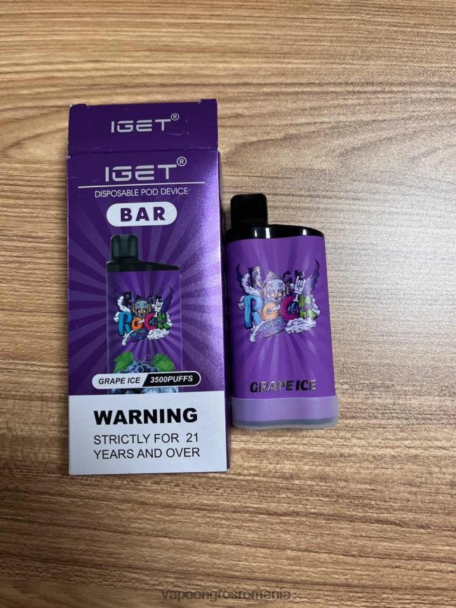 Vape Fara Nicotina gheață de struguri N48BL88 IGET BAR 3500 5% nicotină
