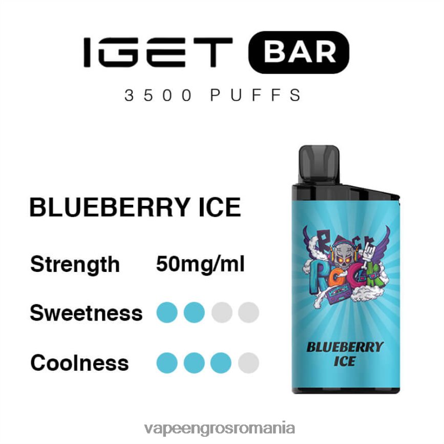 Vape Fara Nicotina gheata de afine N48BL98 IGET BAR 3500 5% nicotină
