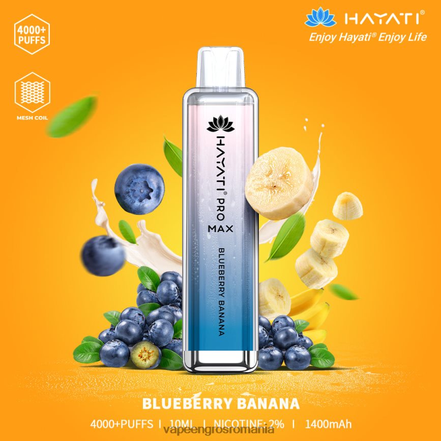 Puff Vape En Gros banana afine N48BL192 Hayati Pro Max 4000