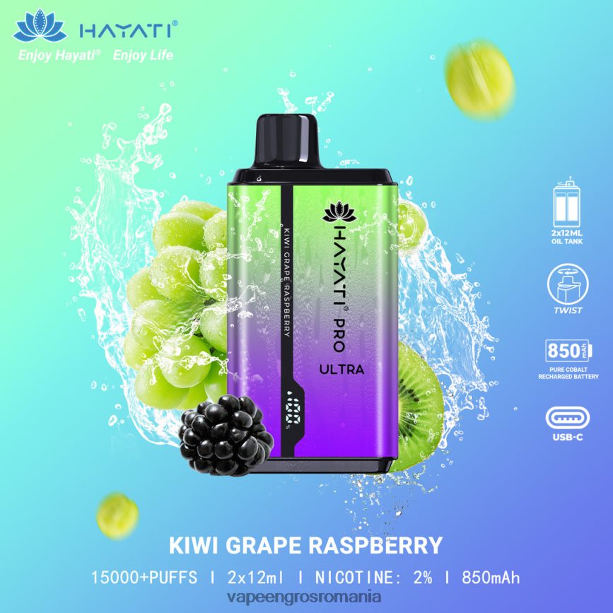 Țigară Electronică Cu Încărcător struguri kiwi zmeură N48BL207 Hayati Pro Ultra