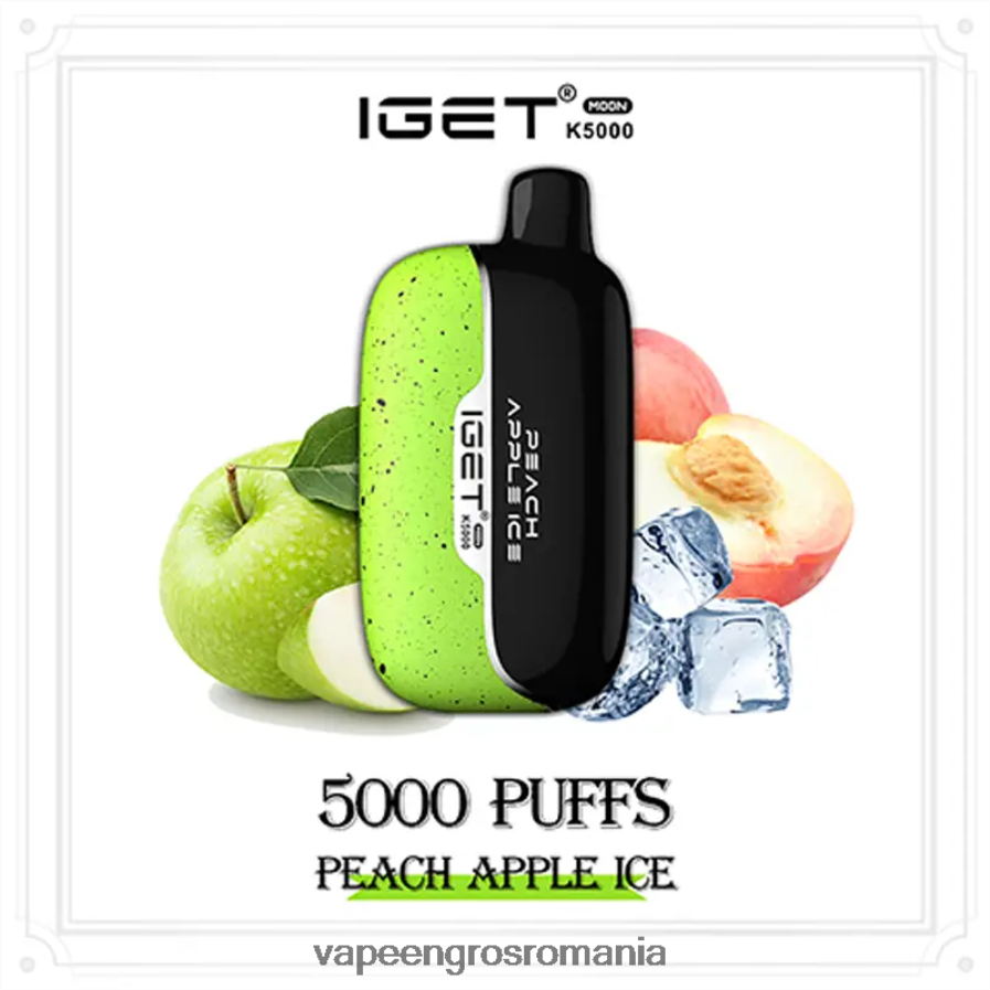 Țigară Electronică Cu Încărcător DR6LDL7 gheață cu mere de piersici IGET Moon k5000