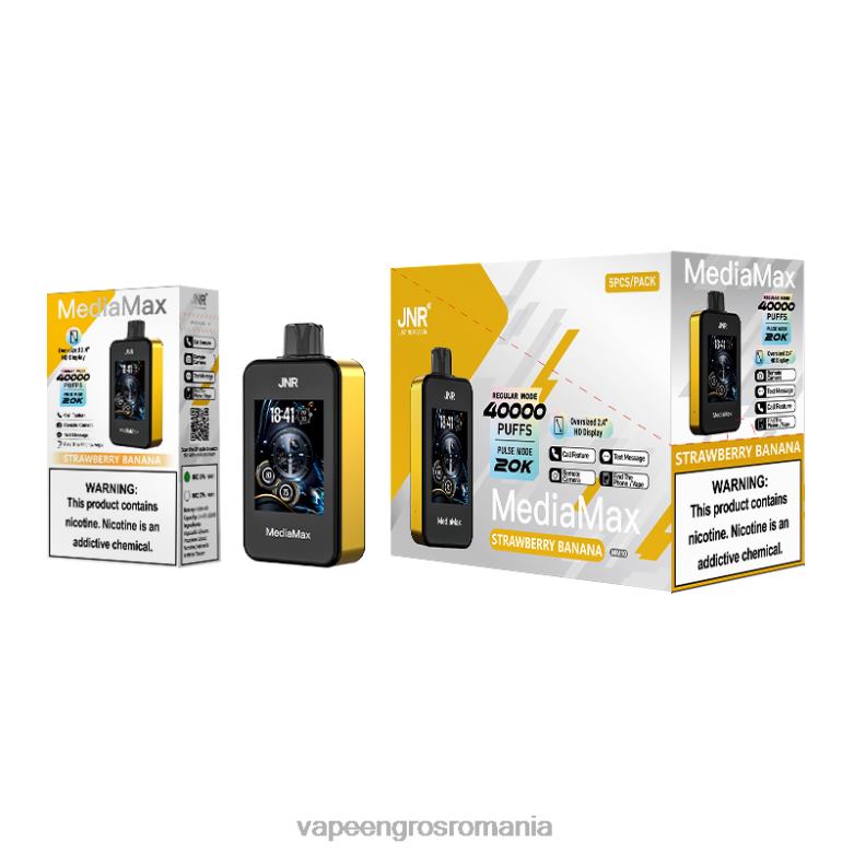 JNR MediaMax 40k puf banană căpșuni FB84D16 Țigară Electronică Cu Lichid