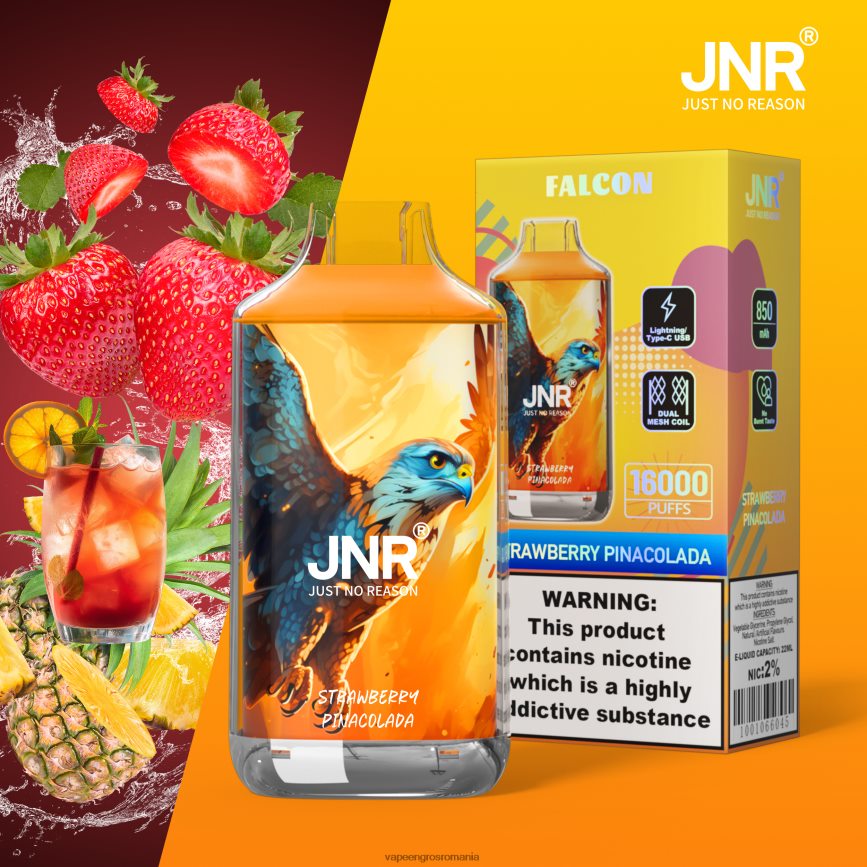 Vape Fara Nicotina pinacolada de capsuni N48BL718 JNR FALCON