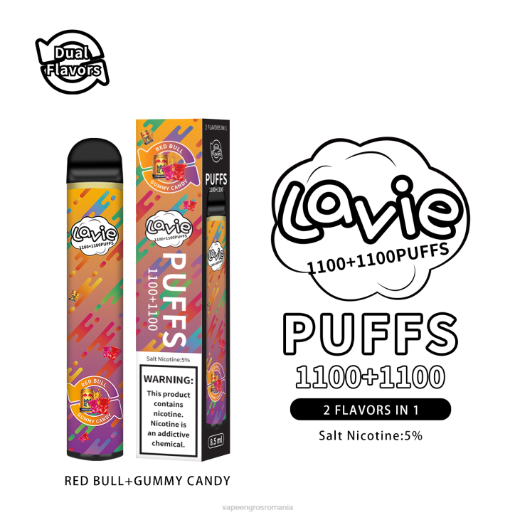 LAVIE BAR Switch 2200 pufuri 8BXF299 | Vape Angro Red Bull/bomboană gummy