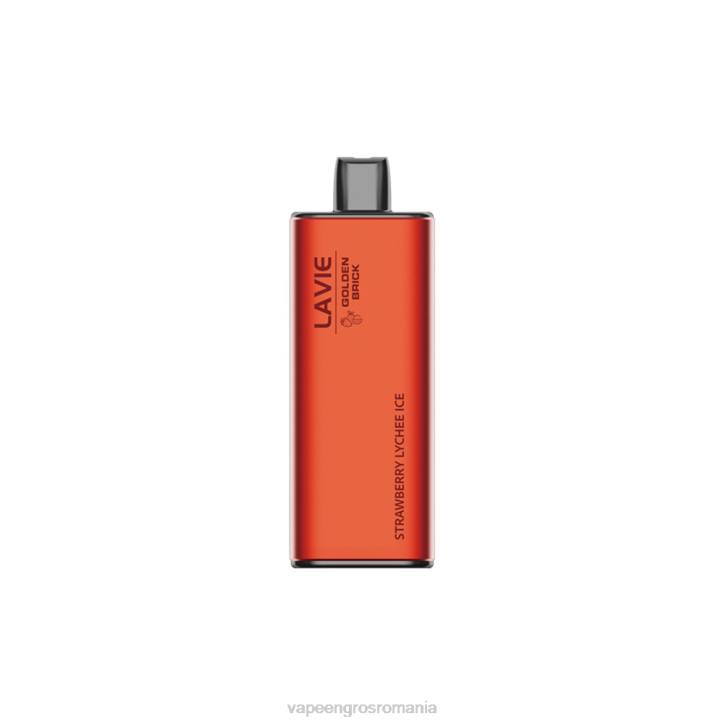 LAVIE GOLDEN BRICK 10000 de pufuri 8BXF67 | Vape Angro gheață de litchi cu căpșuni