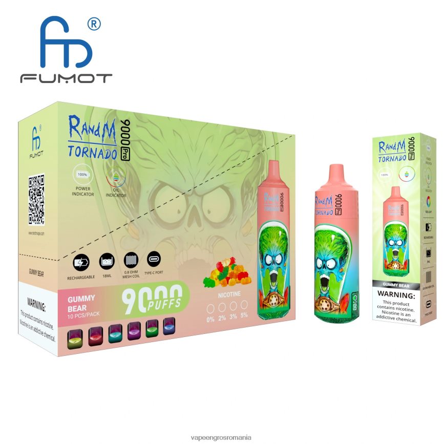 Puff Vape En Gros de unică folosință N48BL2 RandM Tornado 9000 5%