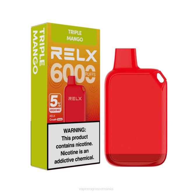 Puff Vape En Gros 6N0V26 - triplu mango RELX Crush Pocket 6000 5% mare nic