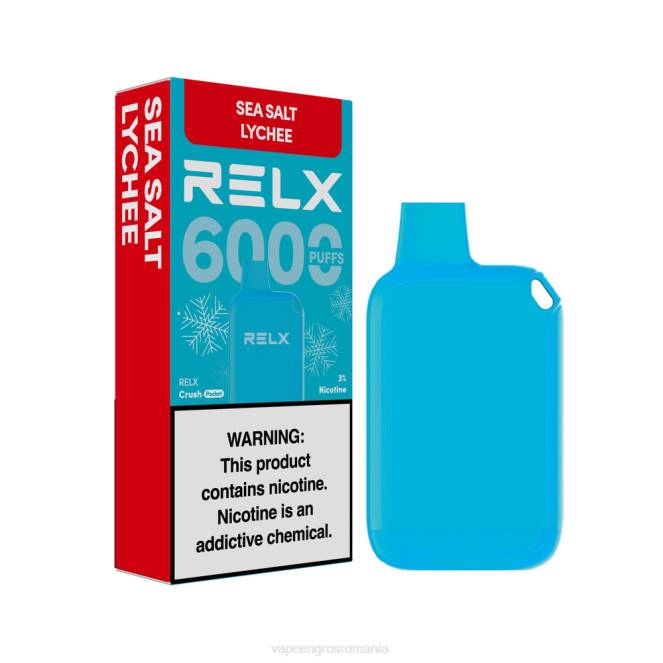 Țigară Electronică Cu Lichid 6N0V14 - lychee cu sare de mare RELX Crush Pocket 6000 de gheață