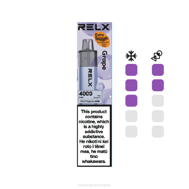 Țigară Electronică Cu Lichid 6N0V6 - struguri RELX MagicGo 4000 vape de unică folosință