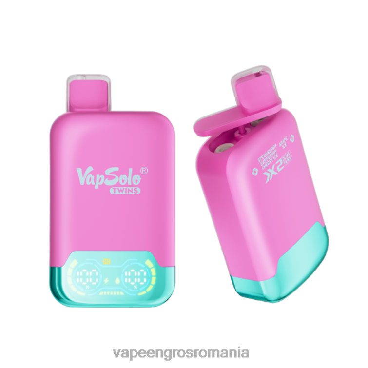Vape En-Gros Romania Z4FPZ127 Vapsolo TWINS vapa de unică folosință gheață de căpșuni, zmeură, cireș și gheață de struguri
